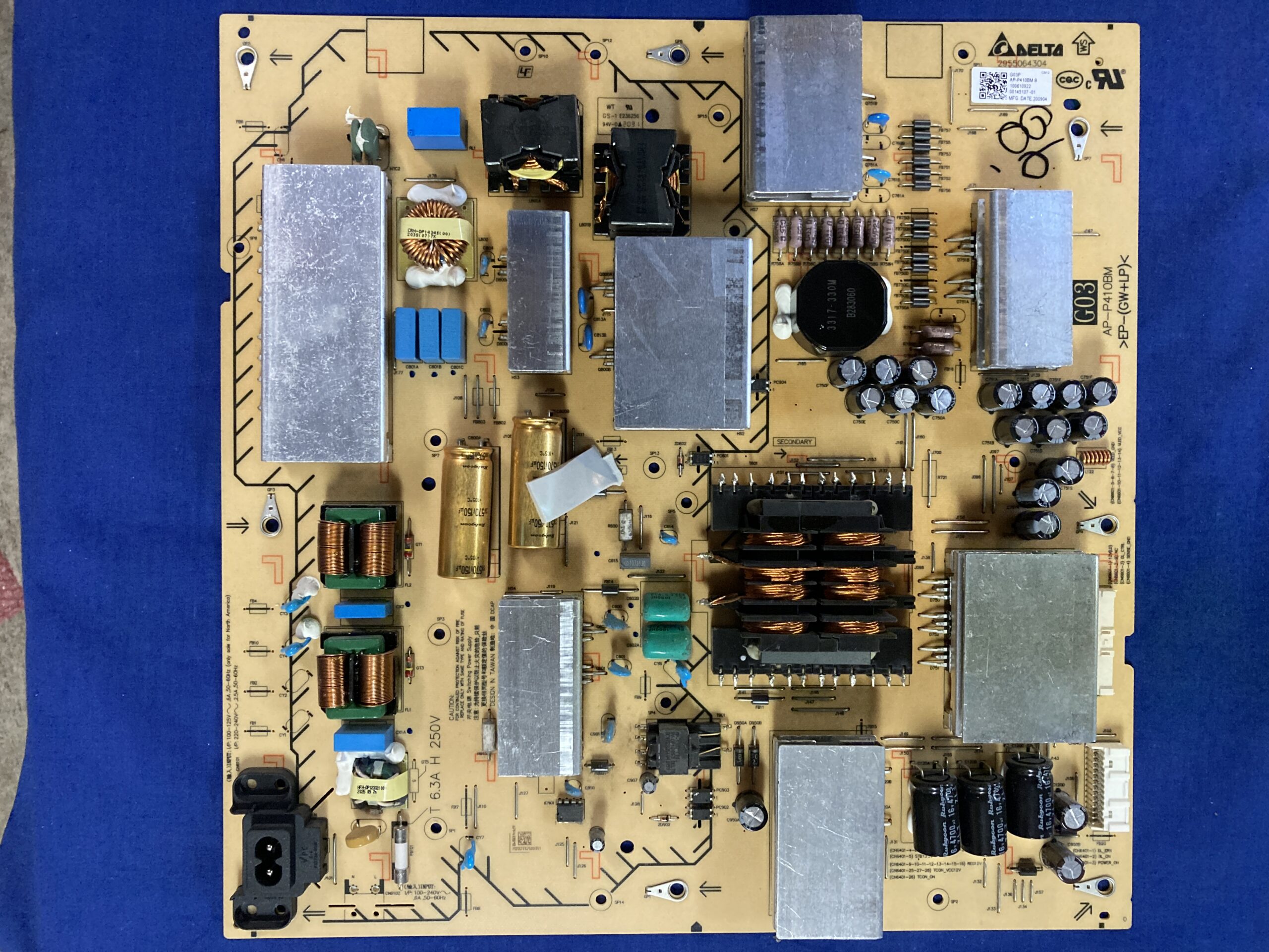 SONY XBR-75X950H G03 POWER SUPPLY 1-006-109-21 / 100610922 AP-P410BM