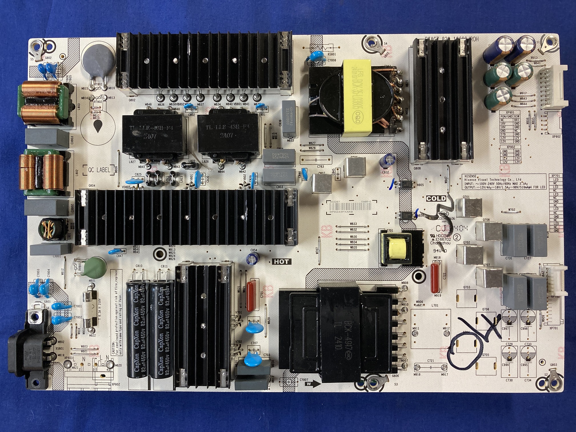HISENSE / TOSHIBA 75C350LU POWER SUPPLY 402287 / RSAG7.820.10689/ROH